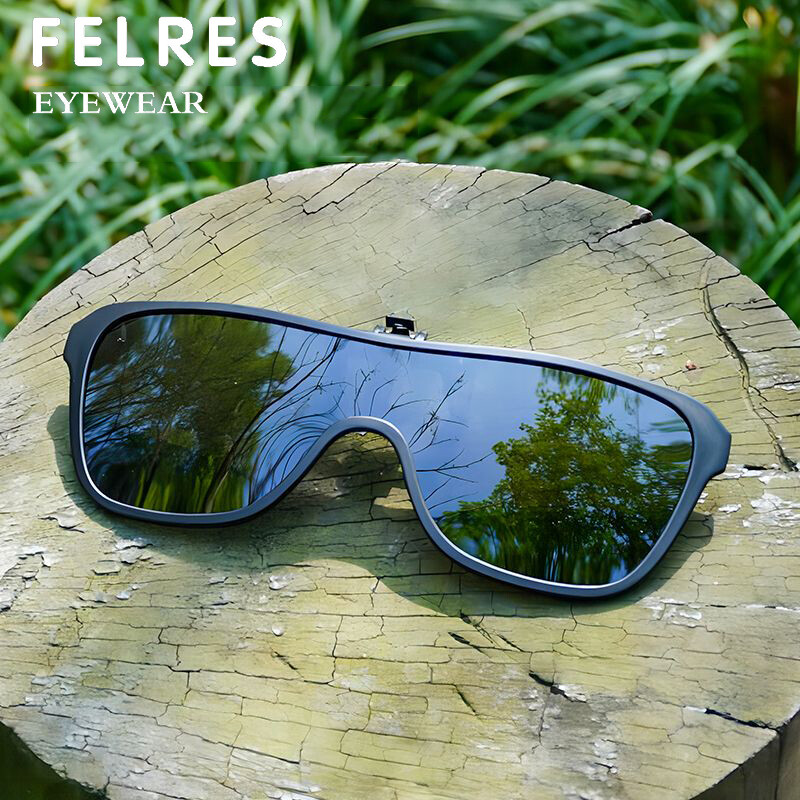 Unisex Flip Up Clip on Sunglasses Polarized Glasses Driving Siamese Lens Glasses gallery