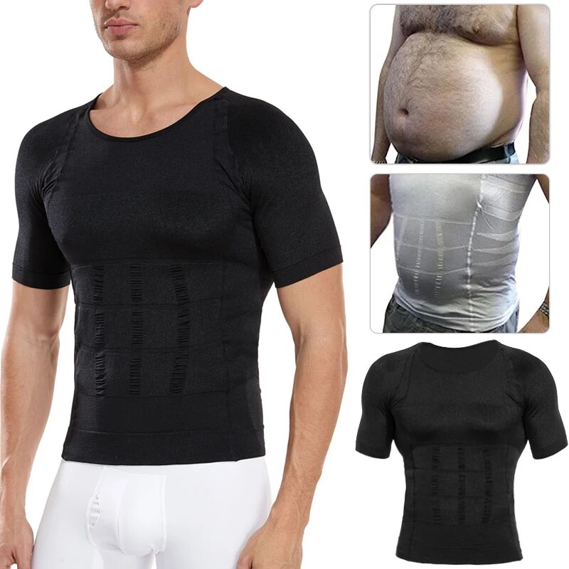 Men’s Compression Slimming Body Shaper Gynecomastia Shirt Posture Corrector Vest