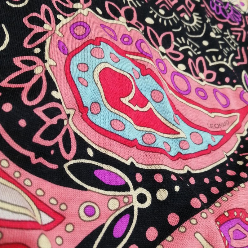 Leonard Paisley Pattern L/S Cut & Sew T-Shirt Women’s Medium Black gallery