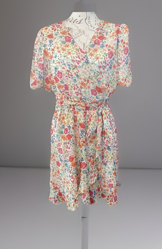New Look NWT UK 16 EU 44 Floral Wrap Look Dress RP £29.99