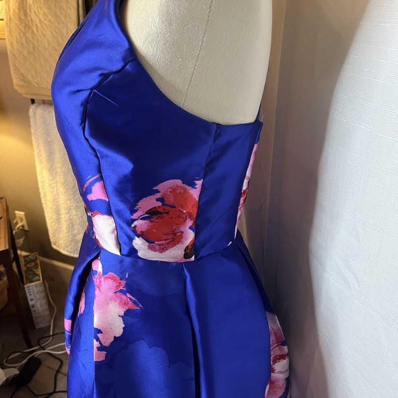By and By Royal Blue Pink Floral Ladies Formal Dress 15 Prom Pockets Wedding gallery