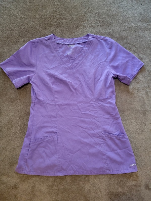 Landau Made Better TENCEL Scrub Top Nursing Uniform Women S PURPLE Short sleeve