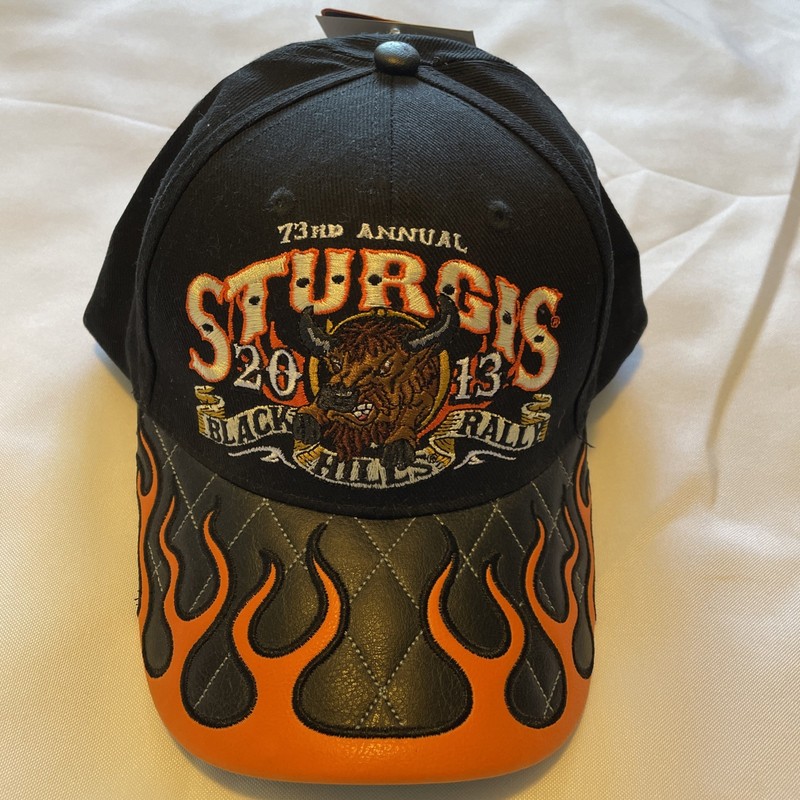 2013 Black and Orange 73rd annual Sturgis Black Hills Rally Cap new with tag