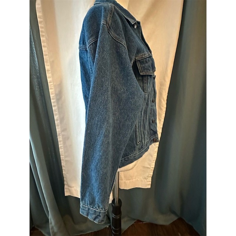 Haleman Jeans Wear Vintage Denim Jacket Blue Embroidered Horse Design Unisex gallery