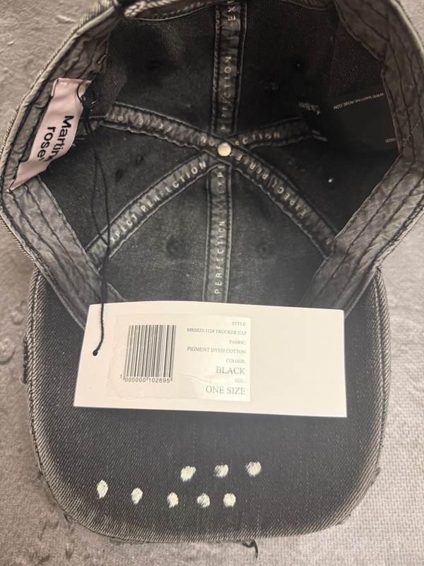 Authentic Martine Rose "Barnsley" Trucker Cap - Black Pigment Dyed Cotton - New gallery