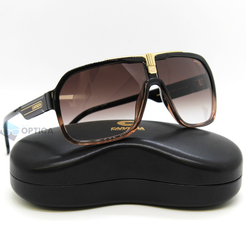 New Carrera 1014 Men’s Black / Brown Gradient Sunglasses Pilot UV Protective R60