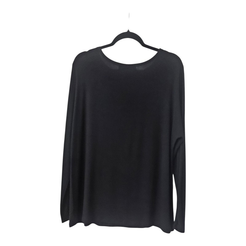 Peck & Peck Womens L Top Black L/S Studs Stretch Casual gallery