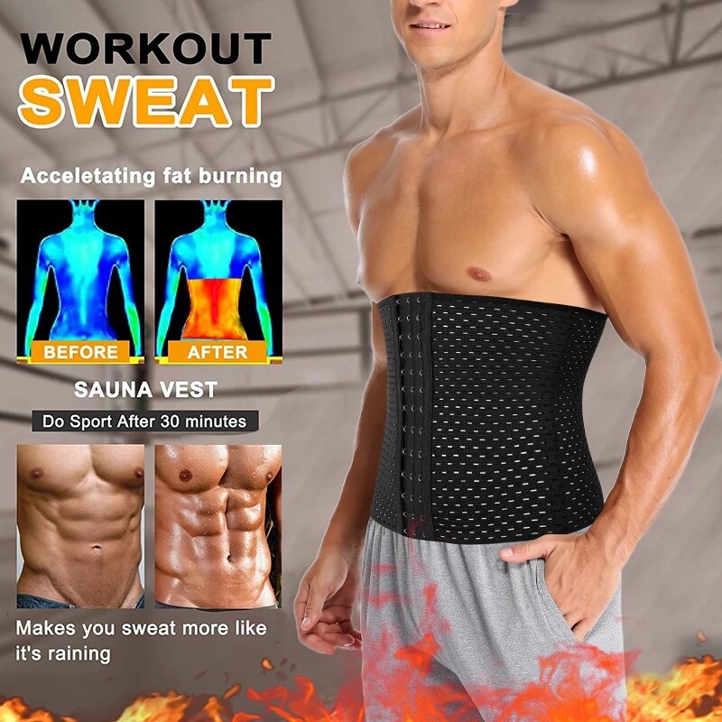 Men Waist Trainer Body Shaper Tummy Girdle Belt Belly Fat Burners Corset S-3XL gallery