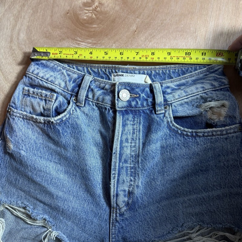 Garage Ripped Jeans #frayed #cuthems blue ripped jeans Size 1 -25 Inch Waist gallery