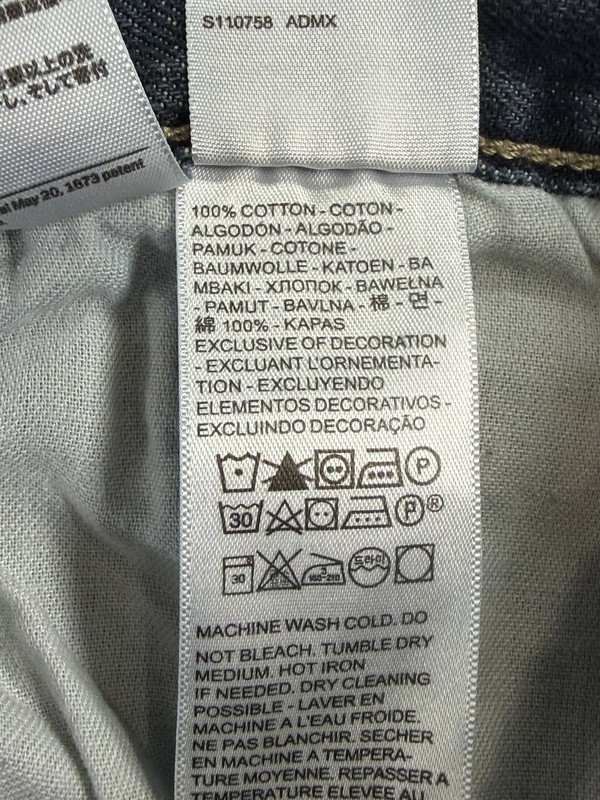 Levis 501 Jeans Mens 44x32 Blue Light Wash Straight Denim Button Fly Cotton gallery