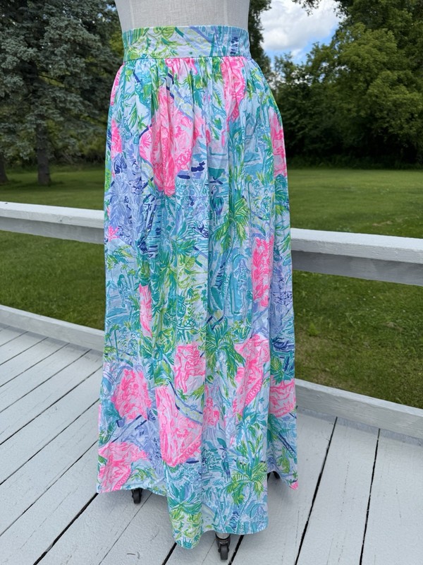 NWOT Lilly Pulitzer Bobbi Maxi Skirt Multi Bohemian Queen 60th Anniversary Sz 0 gallery