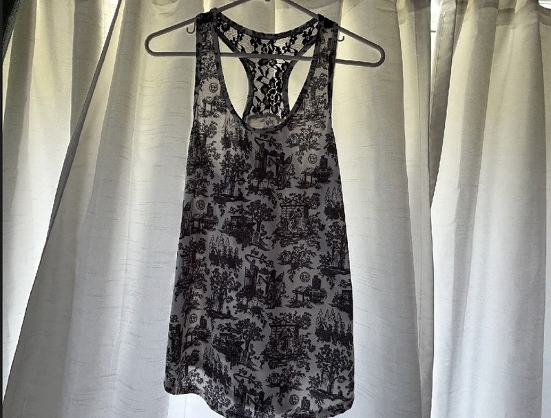Disney Parks Haunted Mansion Women Soft Tank Top Lace Racerback Size Medium