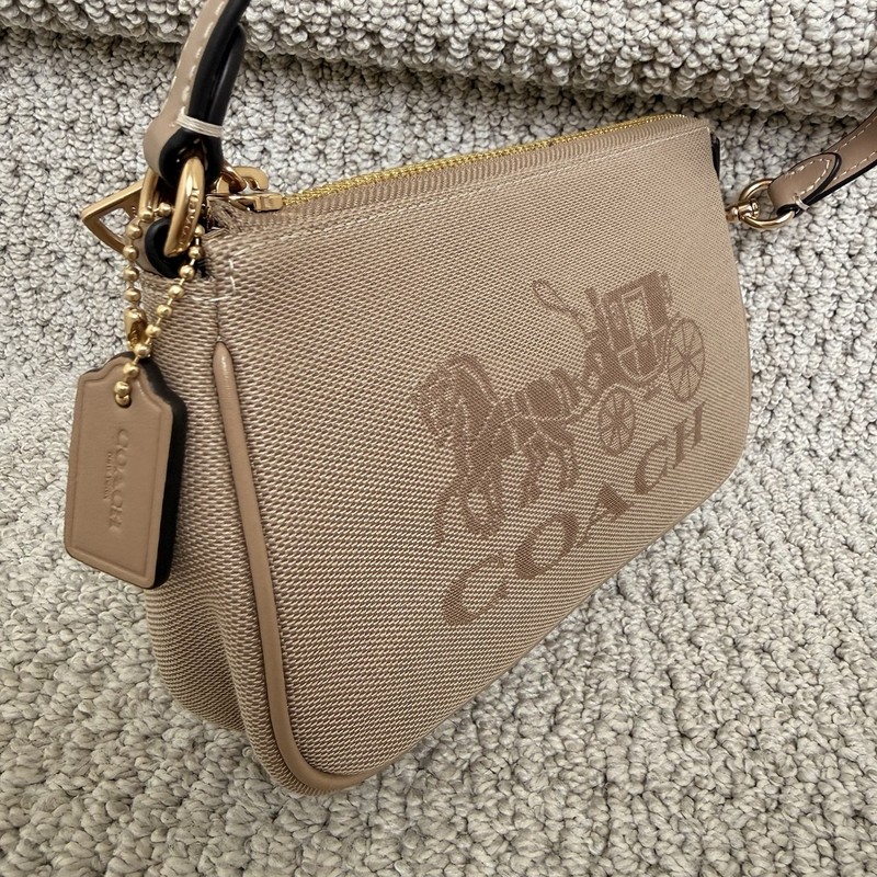 NWT 🍃 COACH Nolita 19 Bag With Horse & Carriage Dark Natural Beige Canvas CAQ18 gallery