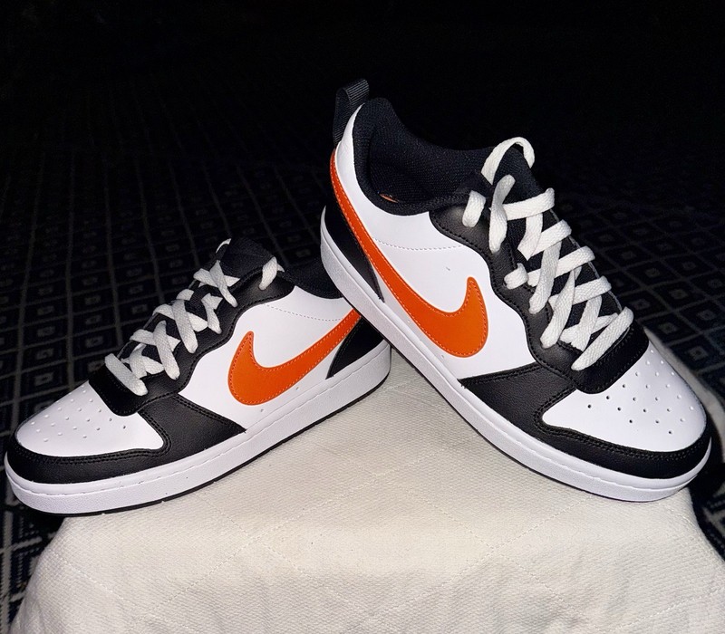 Nike Court Borough 2 Low Top Sneaker Unisex Kids 7Y White/Black/Orange