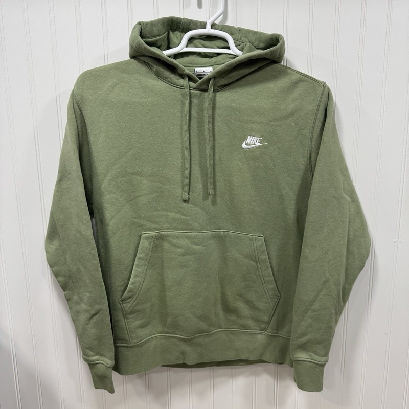 Nike Sportswear Club Fleece Pullover Hoodie Mens Med Olive Oil Green BV2654-386