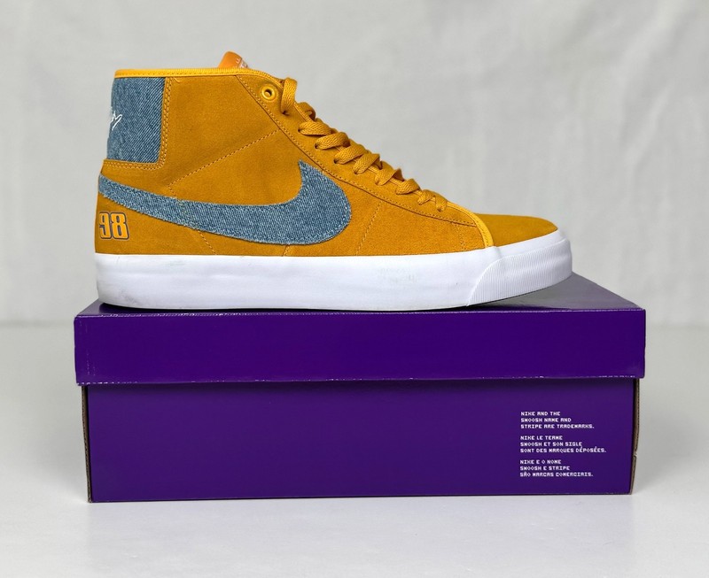 Size 11 – Grant Taylor x Nike Zoom Blazer Pro GT SB Mid University Gold Denim