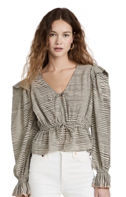 Ulla Johnson Ophelia Blouse Top in Okapi – Sz 0 (6 AU / 2 US) 100% cotton