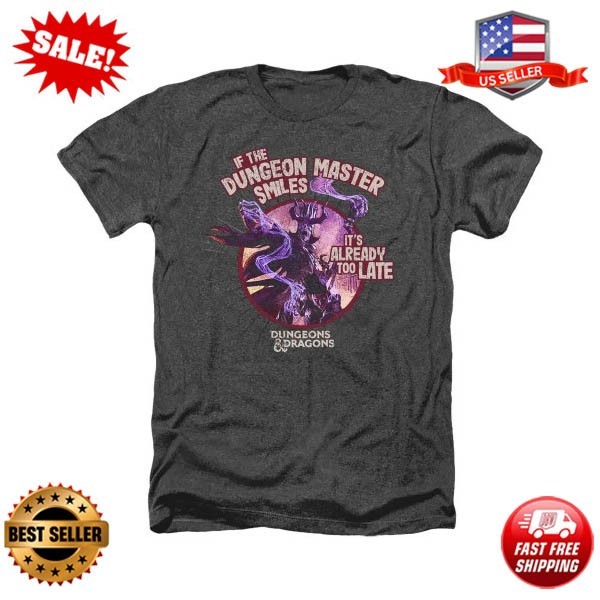 Dungeons and Dragons Dungeon Master Smiles Adult Heather T-Shirt Black