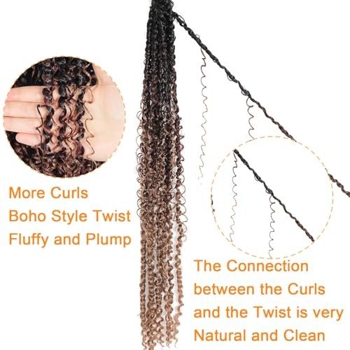 Boho Style Passion 22 Inch (Pack of 8) Boho Style Passion Twist-1b/brown/blonde gallery
