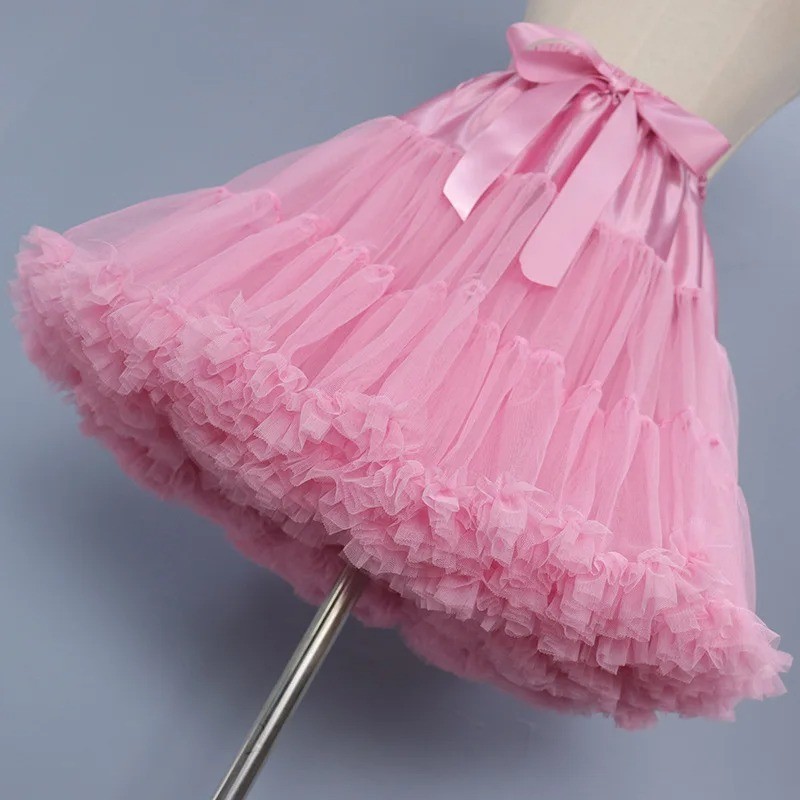 Flower Style Lolita Petticoat Crinoline Puffy Skirt Cosplay Tutu Under Dress gallery