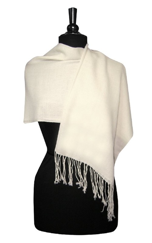 Biagio 100% Wool Pashmina Solid Scarf CREAM Color Womens Shawl Wrap Scarves