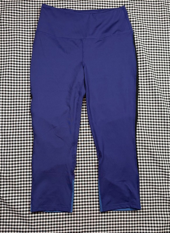 Ruby Ribbon Leggings Womens Medium Purple Black Blue Crop Athletic Yoga Pants