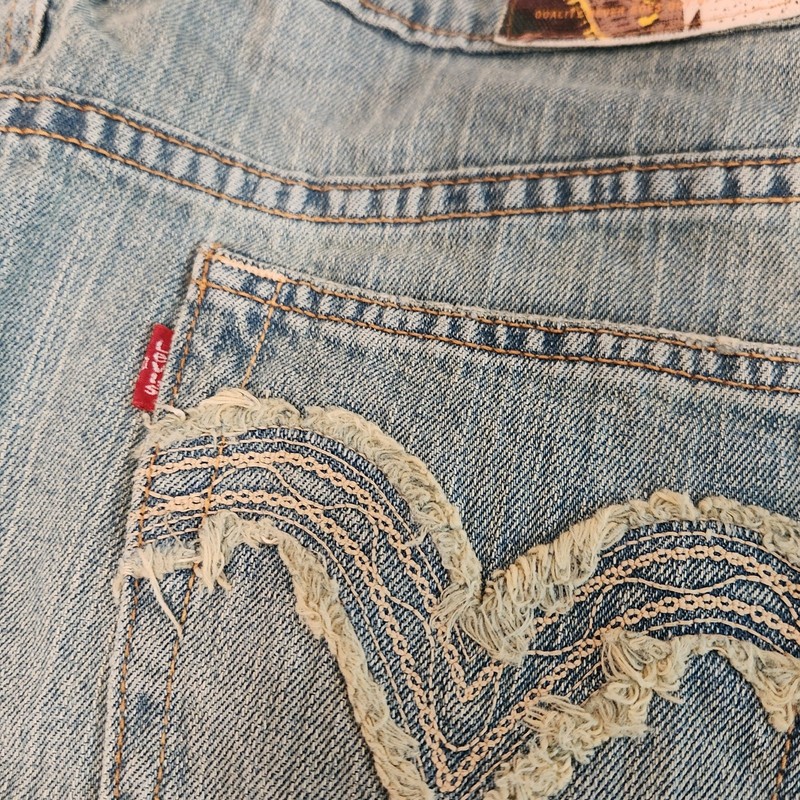 Levi's Jeans Denim Skirt SZ 10 Women's 19" Length 5 Pockets Stretch Light Wash gallery
