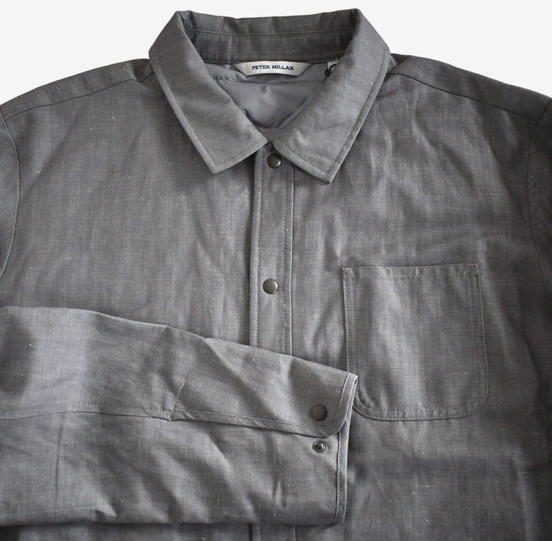 New PETER MILLAR Crown Gale Gray Wool/Linen PORTLAND Shirt Jacket XL