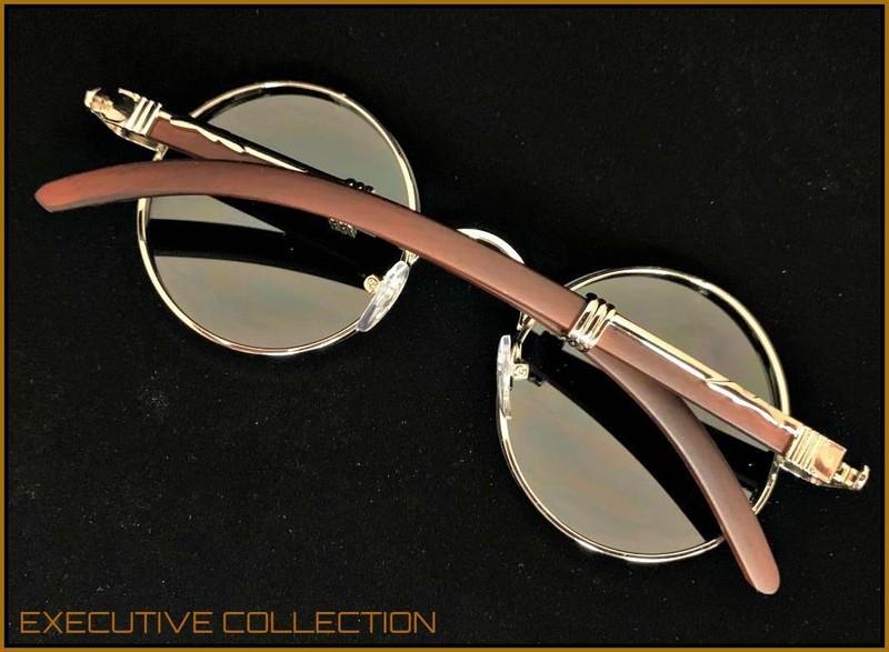 Mens Classy Elegant Exotic Sophisticated Retro Style SUNGLASSES Round Frame Lens gallery