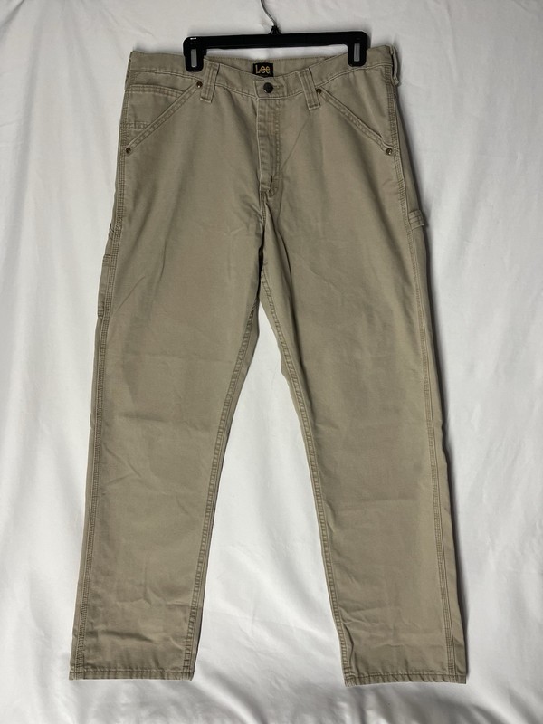 Lee Carpenter Workwear Loose Fit Pants Men’s Size 34×34 Beige Khaki