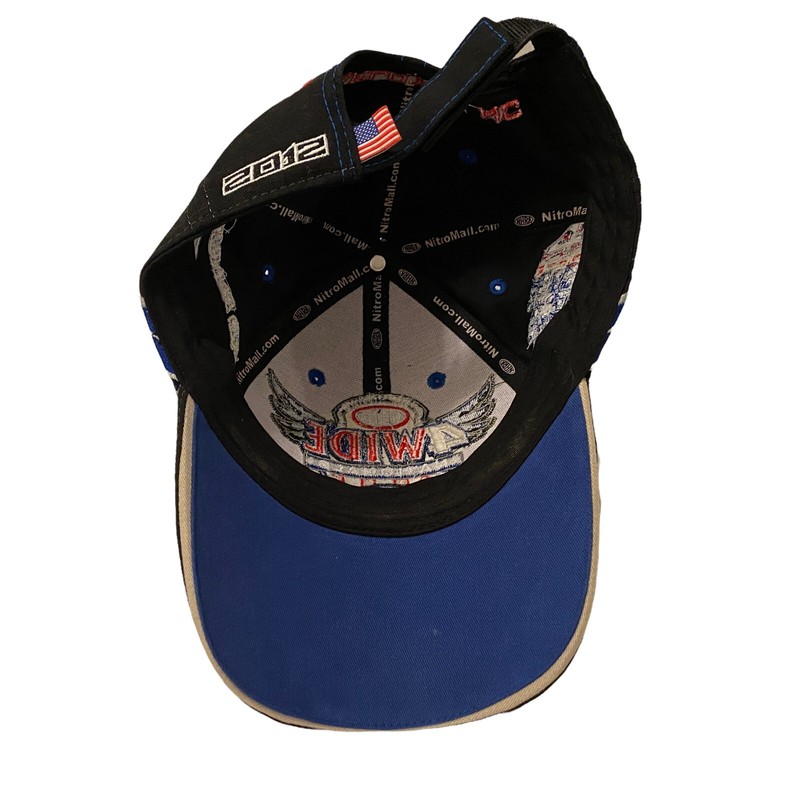 Main Gate Hat NHRA 4 WIDE 3rd Annual 2012 Charlotte NC Black Blue Flames Cap gallery