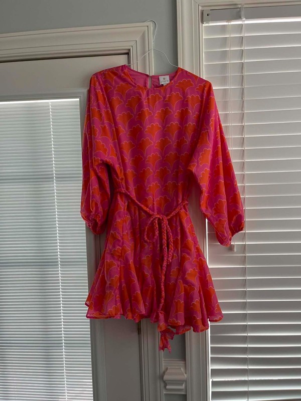 j marie Poppy Floral Dress with Rope Tie Size Large Statement!! NWOT gallery