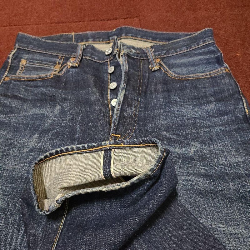 Two Moon XX Denim W30 Leather Patch Chain Stitch Straight Jeans gallery