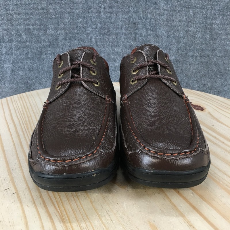 Tiestra Shoes Mens 45 Brown Casual Oxford Leather Lace Up Comfort Moc Toe Low gallery