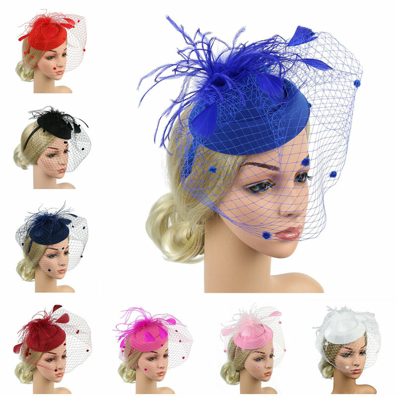 Women Fascinators Hat Wedding Cocktail Tea Party Hat Hair Clip Headwear Decor gallery