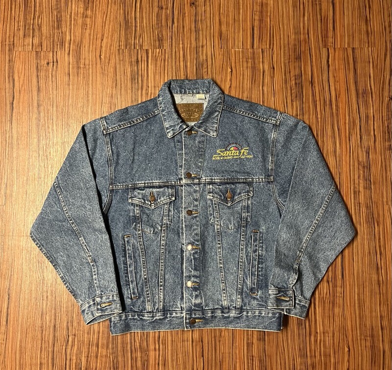 Vintage 90s Santa Fe Casino Denim Jean Jacket Haleman – Size S