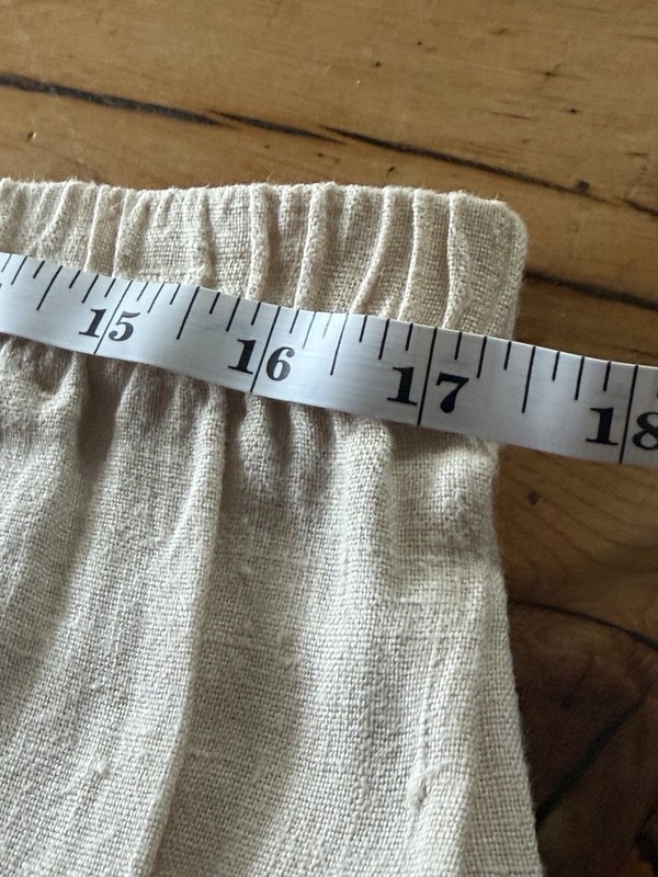 HOT COTTON BY MARC WARE 100% Linen Pants Women L Beige Relaxed Resort Wear Lagen gallery