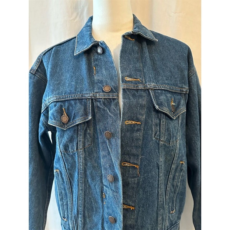 Haleman Jeans Wear Vintage Denim Jacket Blue Embroidered Horse Design Unisex gallery