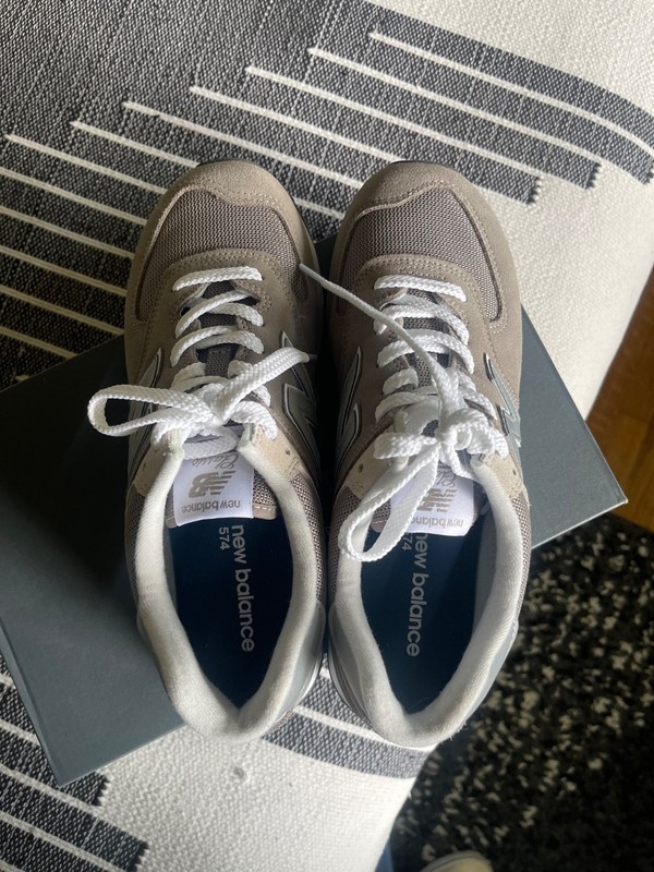 Size 8.5 - New Balance 574 Grey White gallery