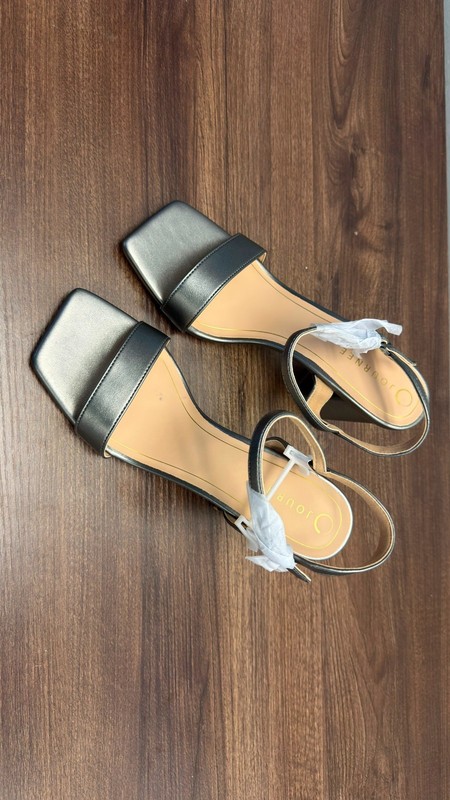 Journee Tivona Women Pewter Ankle Strap Heels Block Heel Size 9.5M New gallery