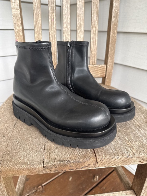 JEFFREY CAMPBELL Black Tanker Platform Lug Sole Boots Women’s 7 Grunge Emo