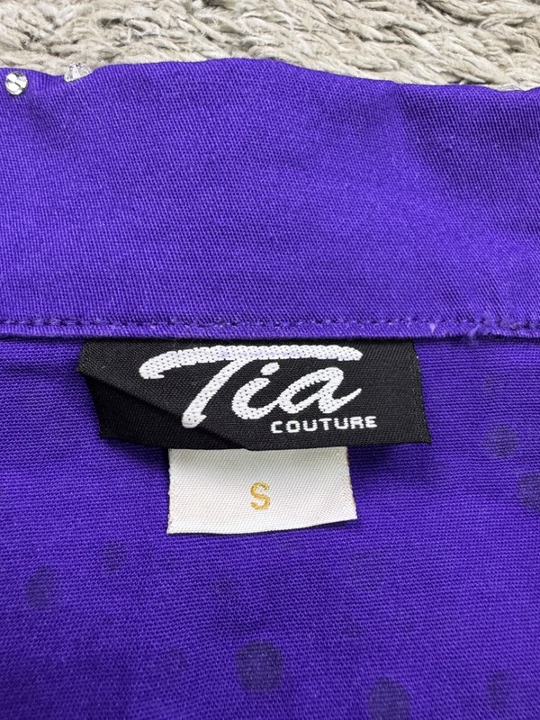 Tia Couture Jacket Women Small Purple Diamond Bedazzled Western Rockabilly NWT gallery