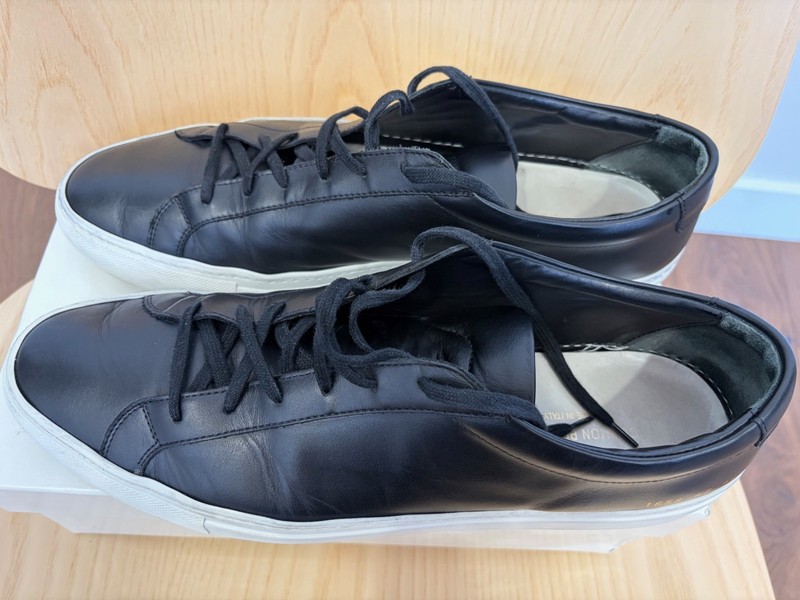 COMMON PROJECTS Original Achilles Low Top Black w/White Sole Sz 14-US/47-EU gallery