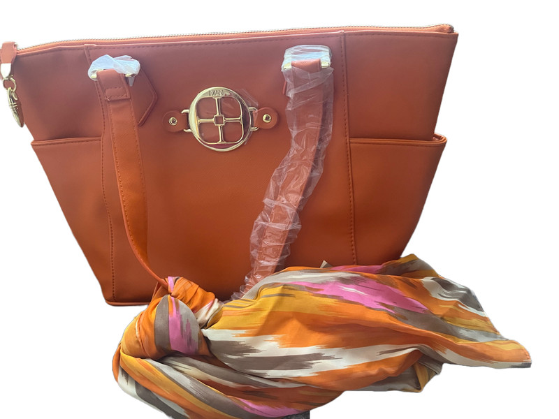 Joy & Iman Orange Tote with scarf
