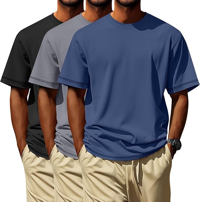 12 Pack BILLIONHATS Mens Cotton Short Sleeve T-Shirts, Crew Tees Pack X-Large gallery