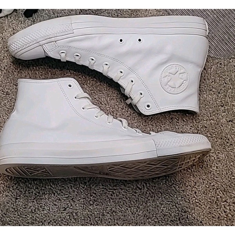 Converse Chuck Taylor Hi Leather Tri White Size 13 gallery