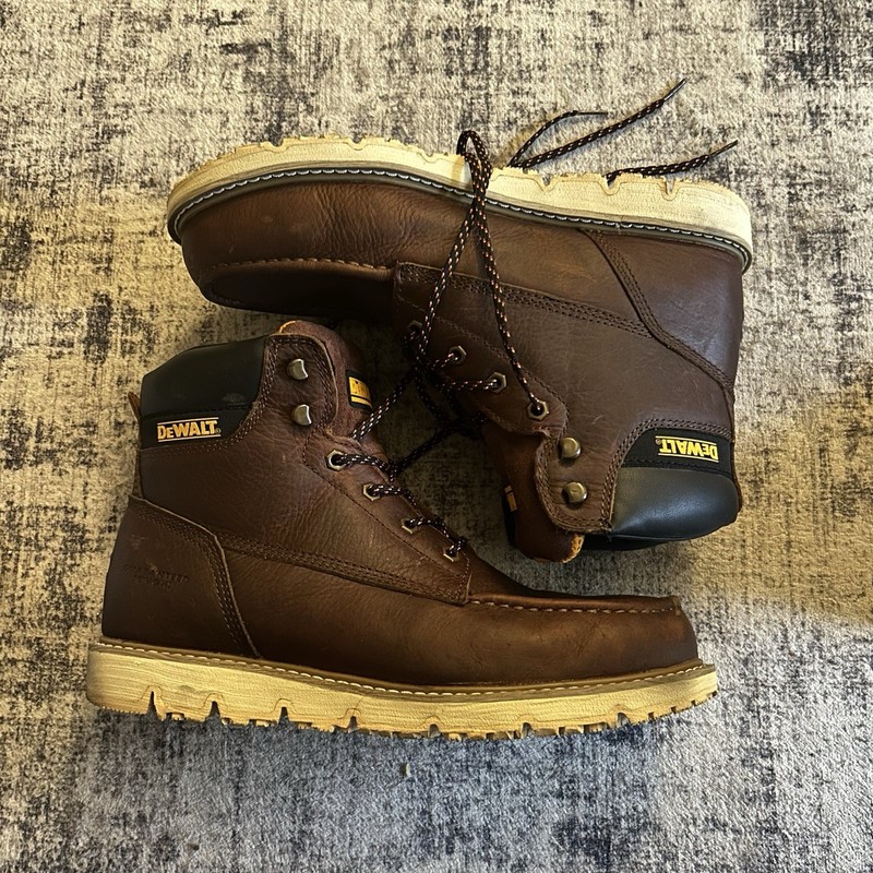 DeWalt Moc Toe Brown Leather Work Boots Men’s Size 12