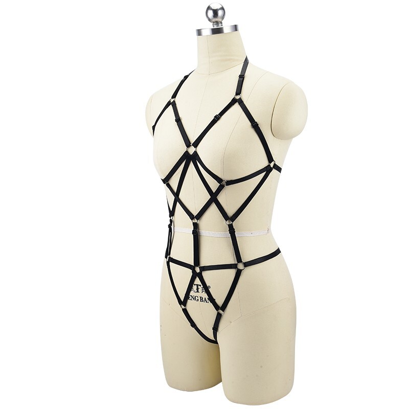 Women Harness Cupless Cage Bra Set Elastic Lingerie Adjustable Sexy Strap Belt gallery