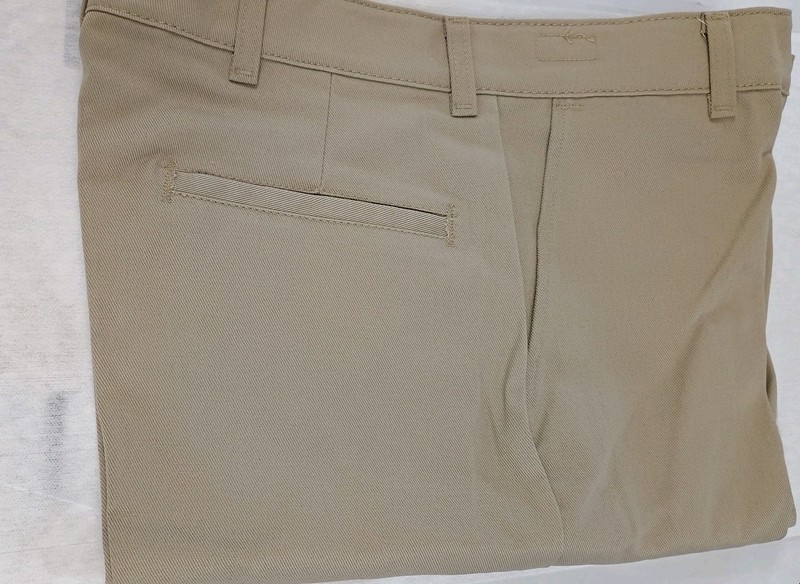 Twill Pants in Khaki Teflon Fabric Protection Casual Work Pro Safe 44 x 30