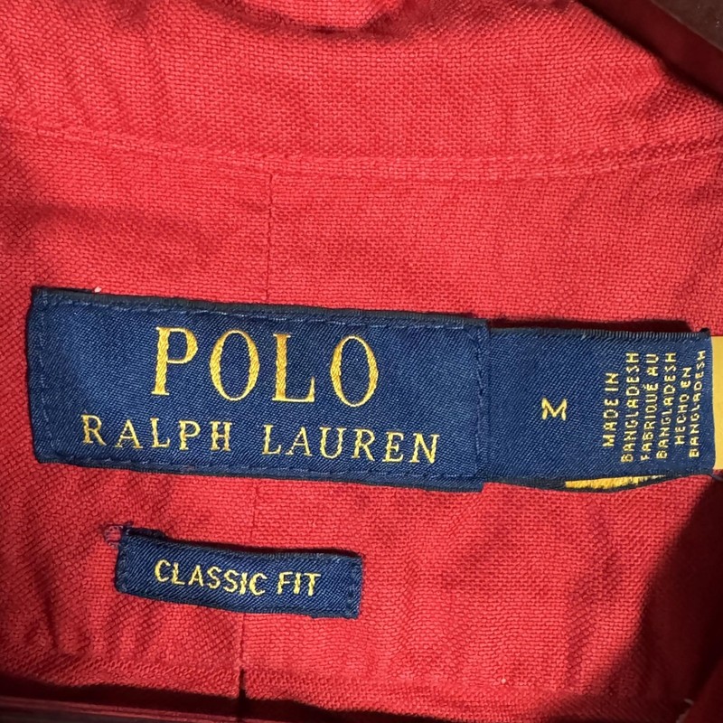 Polo Ralph Lauren Shirt Mens M Red Garment Dyed Oxford Classic Fit Long Sleeve gallery